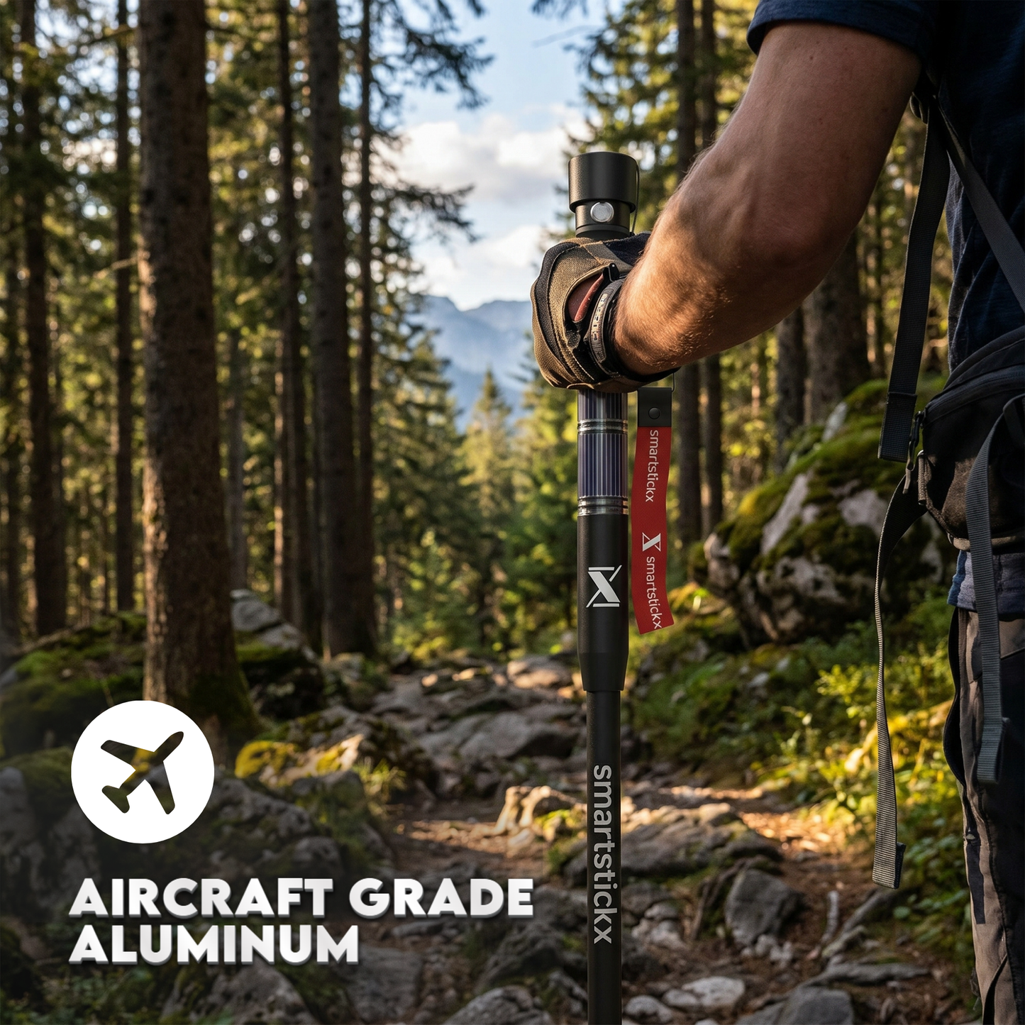 SmartstickX Tactical Walking Stick with Stun Gun - The Ultimate Self-Defense, Light & Power Companion for Every Adventure