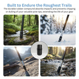 Trekking Pole Rubber Tip (Pack of 4) for Better Grip on City Walks, Hiking Trails & Everyday Use