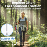 Trekking Pole Rubber Tip (Pack of 4) for Better Grip on City Walks, Hiking Trails & Everyday Use