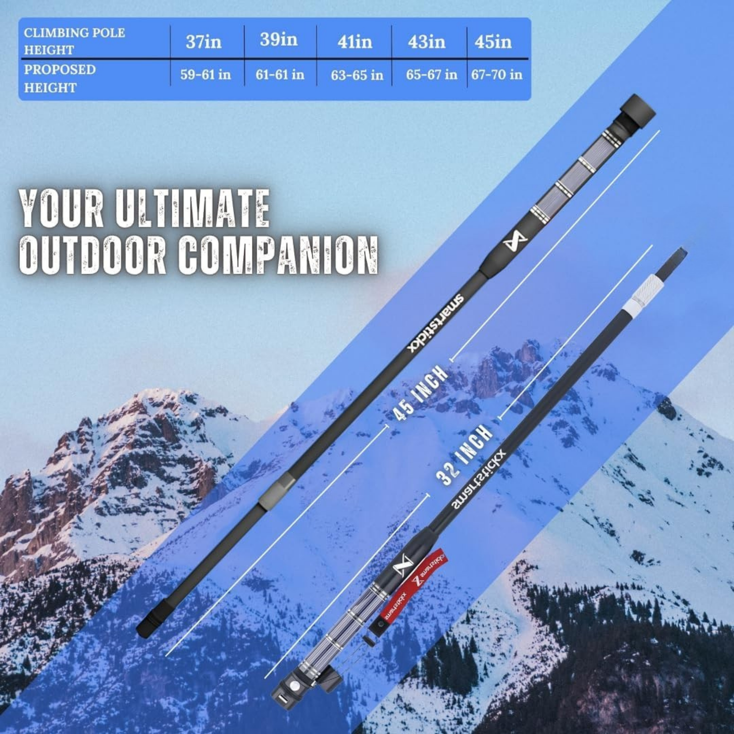 SmartstickX Tactical Walking Stick with Stun Gun - The Ultimate Self-Defense, Light & Power Companion for Every Adventure