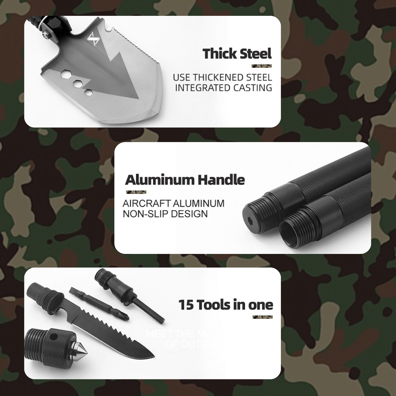 Military Grade Shovel - 13 in 1