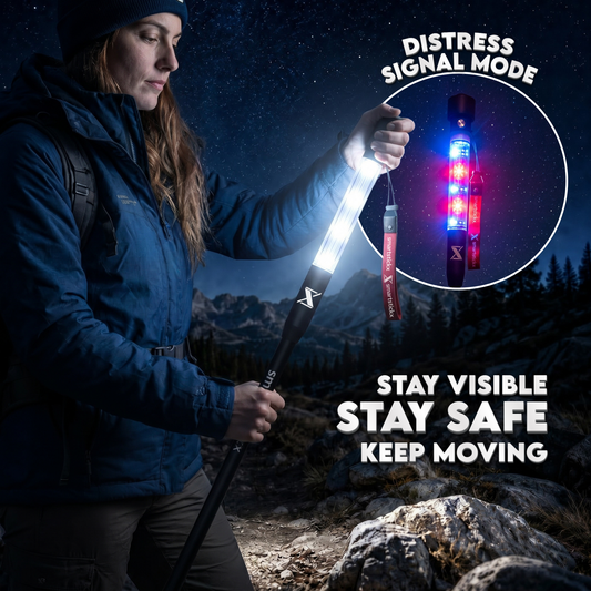 SmartstickX Tactical Walking Stick with Stun Gun - The Ultimate Self-Defense, Light & Power Companion for Every Adventure