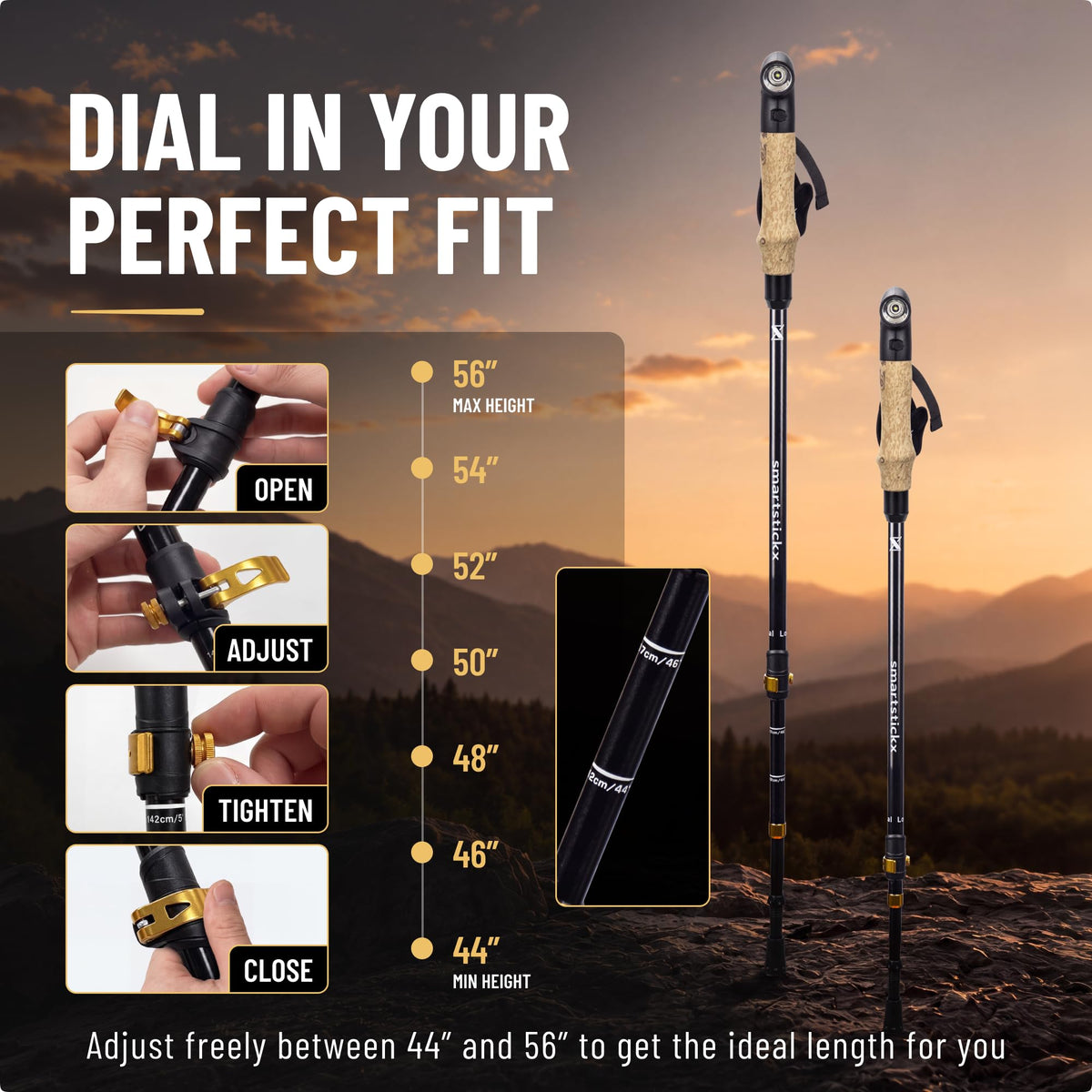 SmartstickX Power Trek Lock LED trekking pole