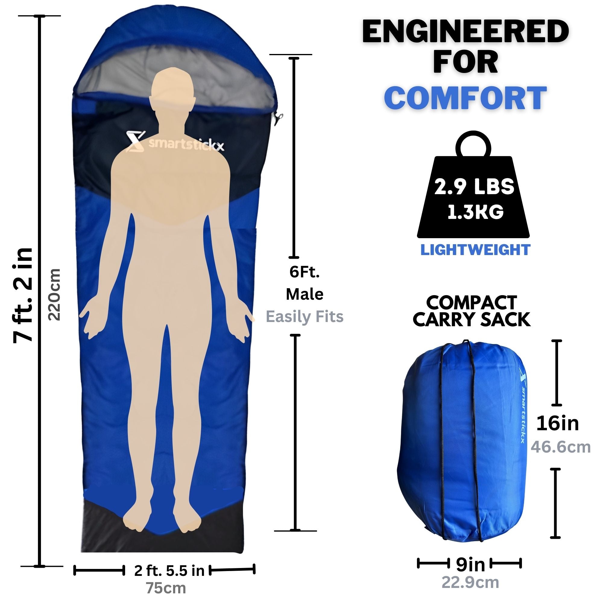 Lightweight 3 Season Camping Sleeping Bag