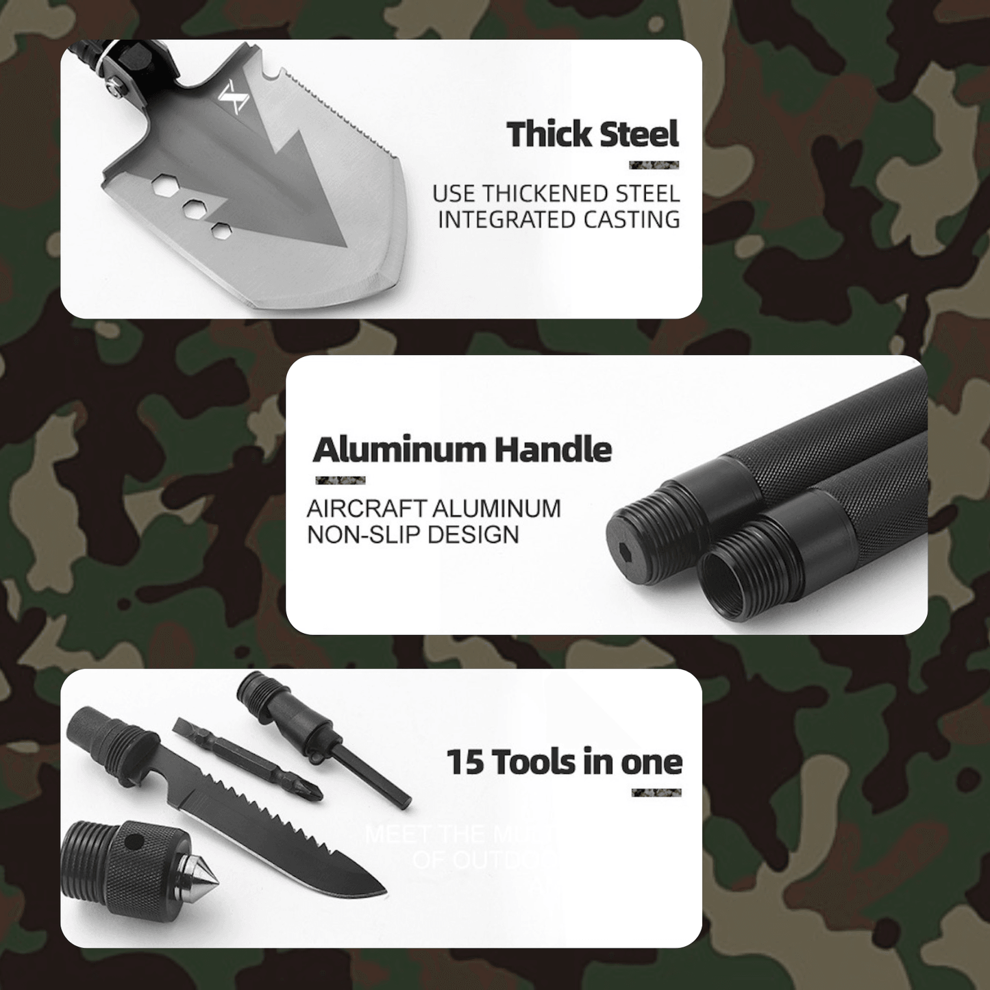 Military Grade Shovel - 13 in 1 - SmartstickX