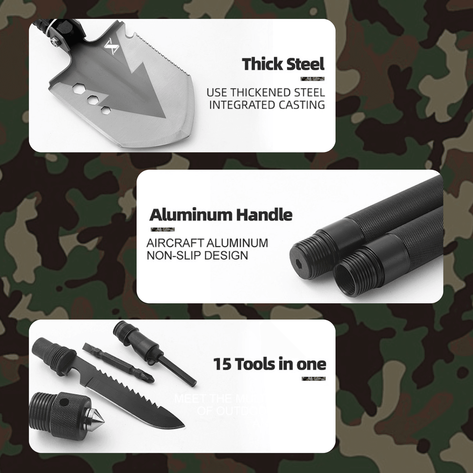 Military Grade Shovel - 13 in 1 - SmartstickX