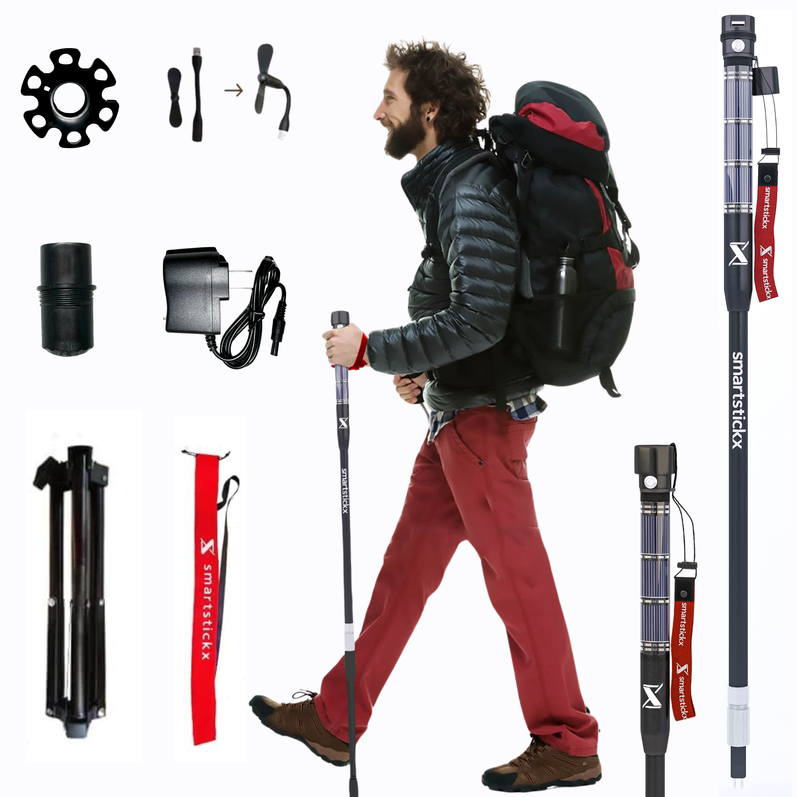 High Tech Adjustable Trekking Pole Made with Aircraft Grade Aluminum Alloy